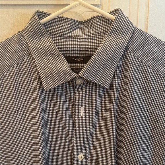 Z. Zenga Men's Black, Navy and White Checkered Shirt - Picture 2 of 12